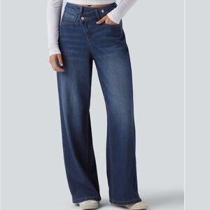 Halara Flex Asymmetric High Wasted Baggy Jeans